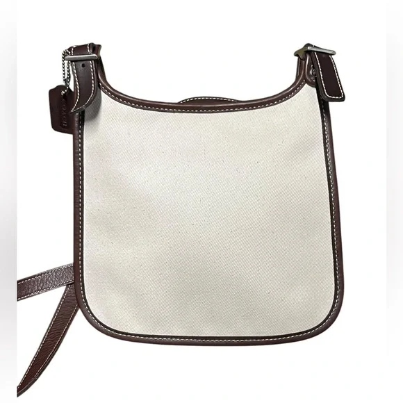 Vintage Coach Hippie 8114 Small Canvas Twill Slim Flap Crossbody, Made in USA - Picture 8 of 14